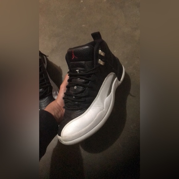 Playoff 12s size 9.5 and worn 1x all white Air Force 1 size 10 - Picture 3 of 7